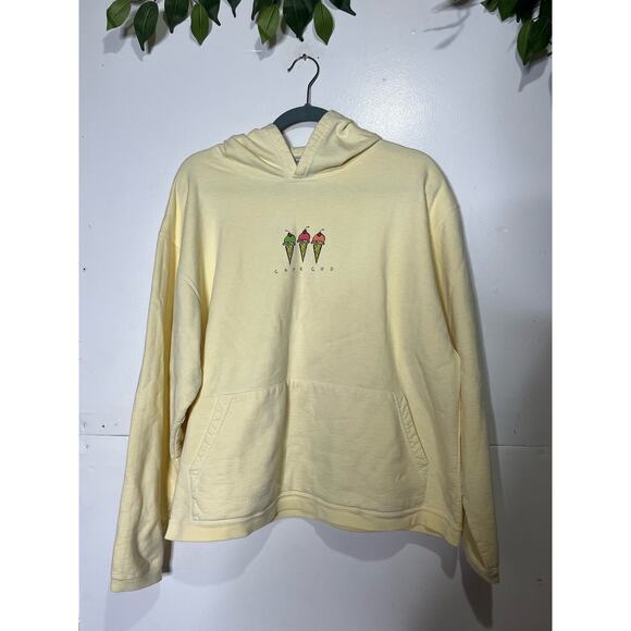 Soft As A Grape Ice Cream Cape Cod Pullover Hoodie Women's Size M Yellow Cotton - Picture 5 of 5